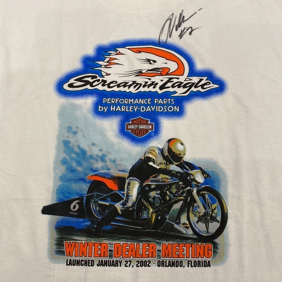 Harley-Davidson Race Team T-Shirt - SIGNED! - XL - Picture 2 of 5